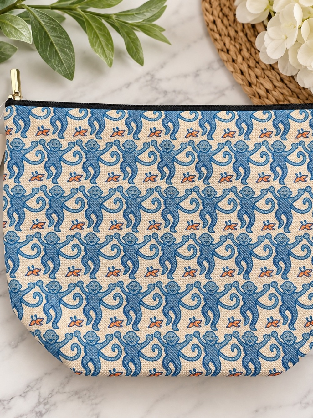 Preppy Corduroy Makeup bag, Monkey Pouch Women’s Zipper Pouch❤️